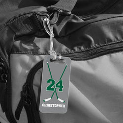 Hockey Bag/Luggage Tag - Personalized Hockey Crossed Sticks