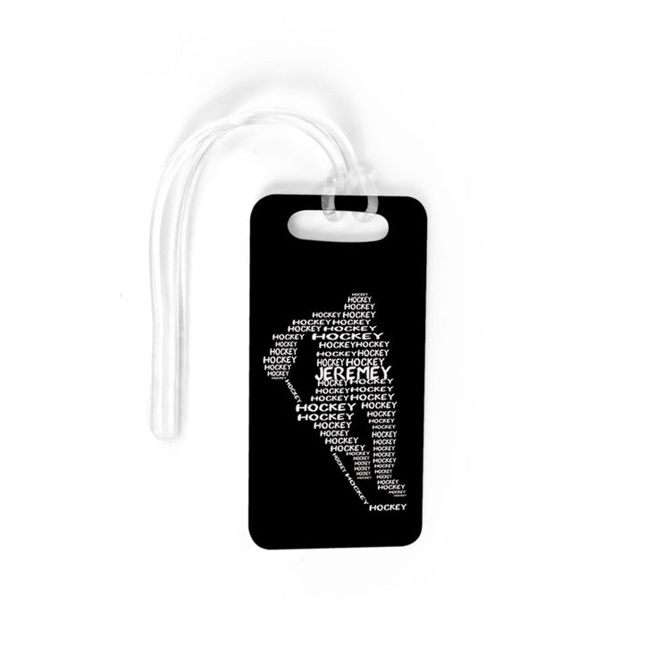 Hockey Bag/Luggage Tag - Personalized Hockey Words Male Player