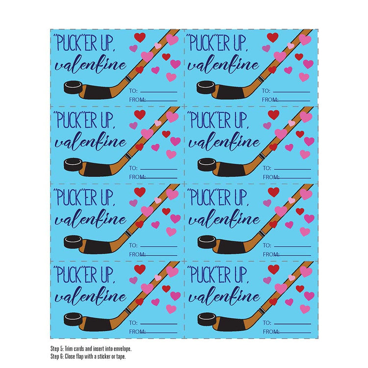Pucker Up Hockey Valentine's Day Card