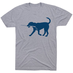 Hockey Tshirt Short Sleeve Rocky The Hockey Dog [Gray/Adult Large] -SS