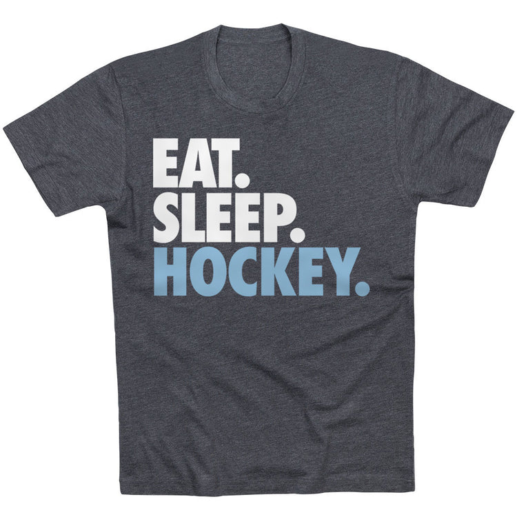 Hockey Short Sleeve T-Shirt - Eat. Sleep. Hockey. [Adult Large/Charcoal] - SS