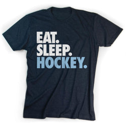 Hockey T-Shirt Short Sleeve Eat. Sleep. Hockey. [Navy/Adult Medium] - SS