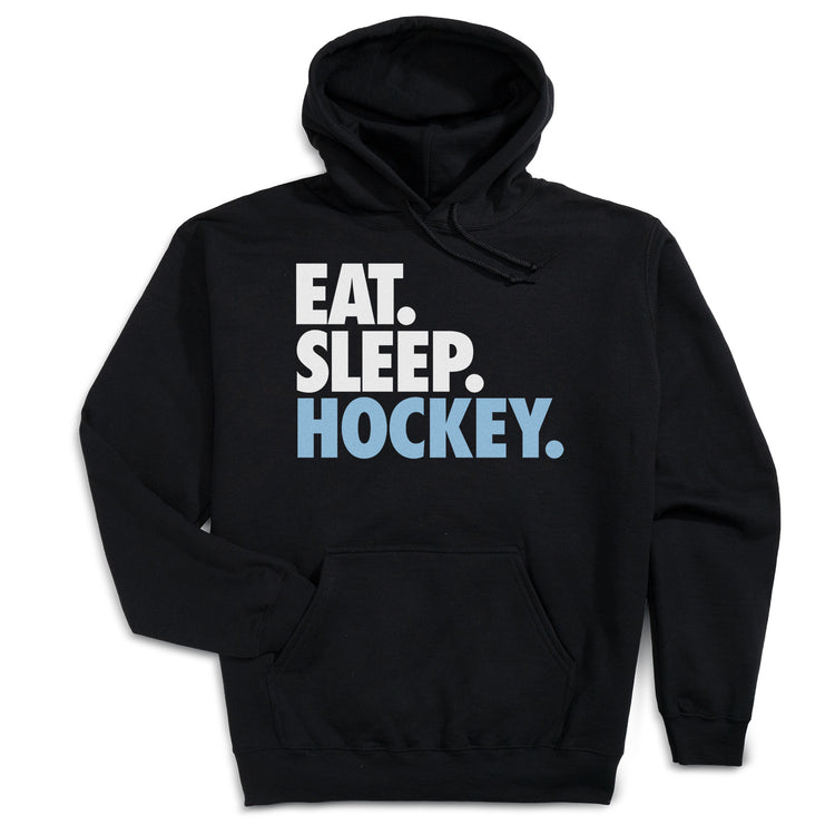 Hockey Hooded Sweatshirt - Eat. Sleep. Hockey. [Black/Adult Large] - SS