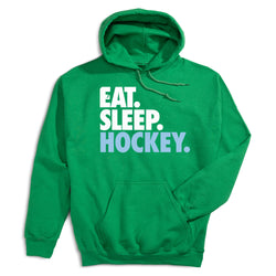 Hockey Hooded Sweatshirt - Eat. Sleep. Hockey. [Green/Youth Large] - SS