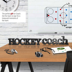 Hockey Coach Wood Words