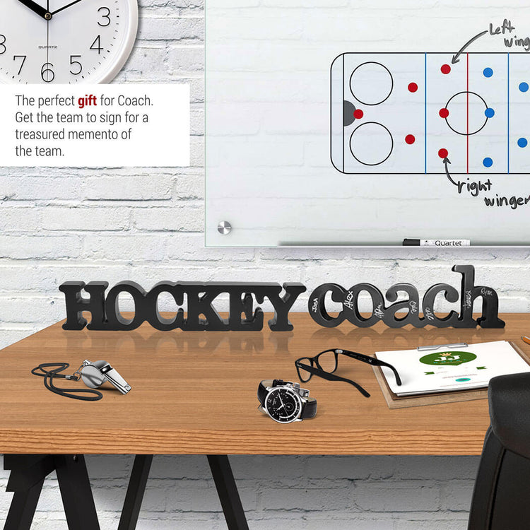 Hockey Coach Wood Words