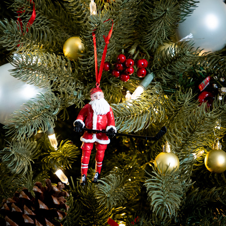 Hockey Ornament - Santa Hockey Player