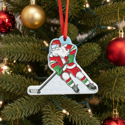 Hockey Ornament - Santa Hockey Player