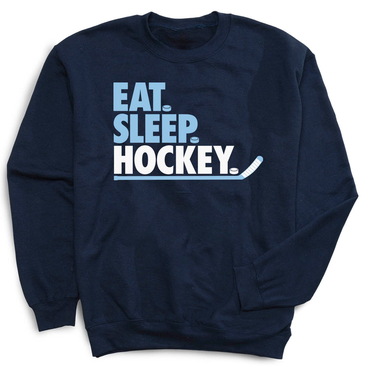 Hockey Crewneck Sweatshirt - Eat Sleep Hockey (Bold)