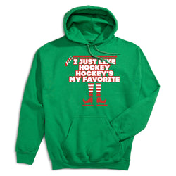 Hockey Hooded Sweatshirt - Hockey's My Favorite [Adult Large/Green] - SS