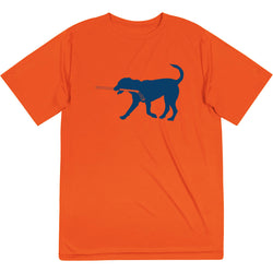 Hockey Short Sleeve Performance Tee - Rocky The Hockey Dog [Adult Medium/Orange] - SS