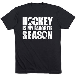 Hockey Short Sleeve T-Shirt - Hockey Is My Favorite Season [Youth X-Large/Black] - SS