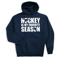Hockey Hooded Sweatshirt - Hockey Is My Favorite Season [Youth Medium/Navy] - SS