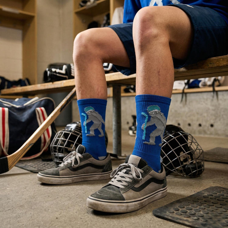 Hockey Woven Mid-Calf Socks - Yeti