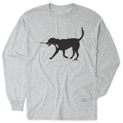 Hockey Tshirt Long Sleeve - Howe The Hockey Dog [Adult X-Large/Gray] - SS