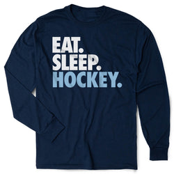 Hockey Tshirt Long Sleeve - Eat. Sleep. Hockey [Adult Medium/Navy] - SS