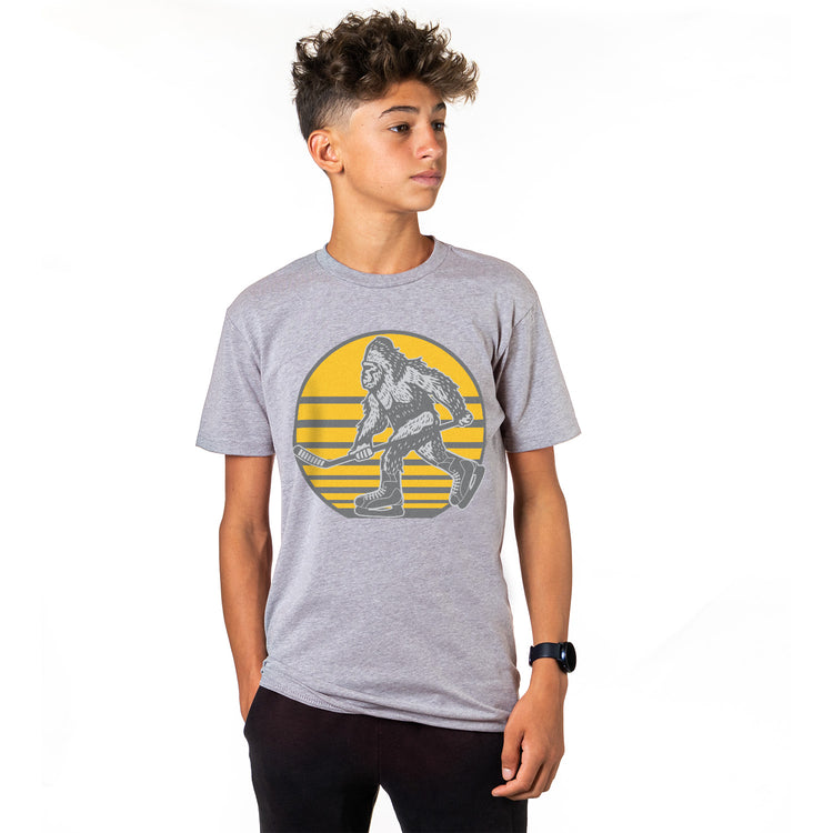 Hockey Short Sleeve T-Shirt - BigSkate [Gray/Youth X-Large] - SS