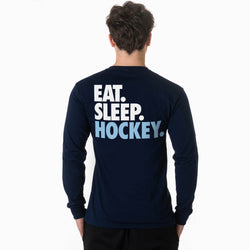 Hockey Tshirt Long Sleeve - Eat. Sleep. Hockey (Back Design)