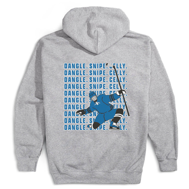 Hockey Hooded Sweatshirt - Dangle Snipe Celly Player (Back Design)