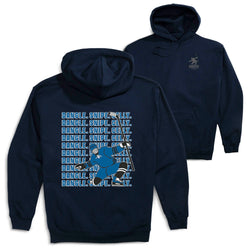 Hockey Hooded Sweatshirt - Dangle Snipe Celly Player (Back Design) [Adult Large/Navy] - SS