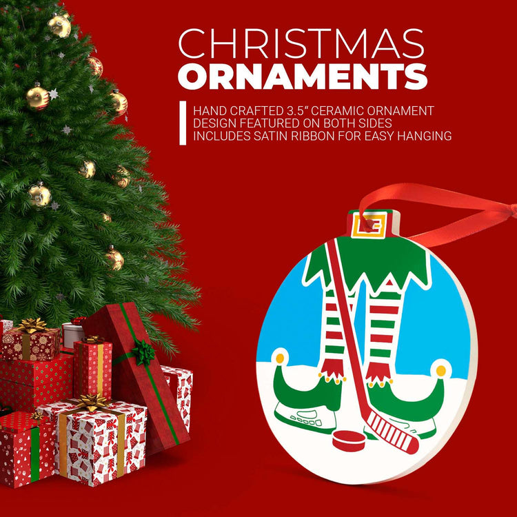 CTS Hockey Round Ceramic Ornament - Elf Graphic