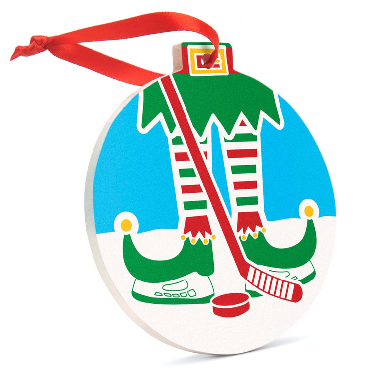 CTS Hockey Round Ceramic Ornament - Elf Graphic
