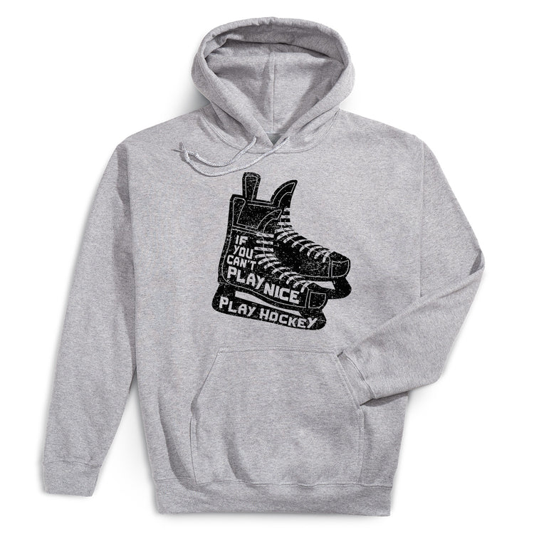 Hockey Hooded Sweatshirt - Play Hockey [Gray/Adult Medium] - SS