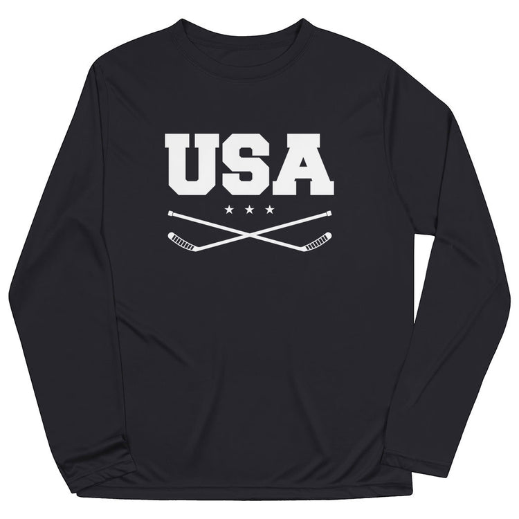Hockey Long Sleeve Performance Tee - USA