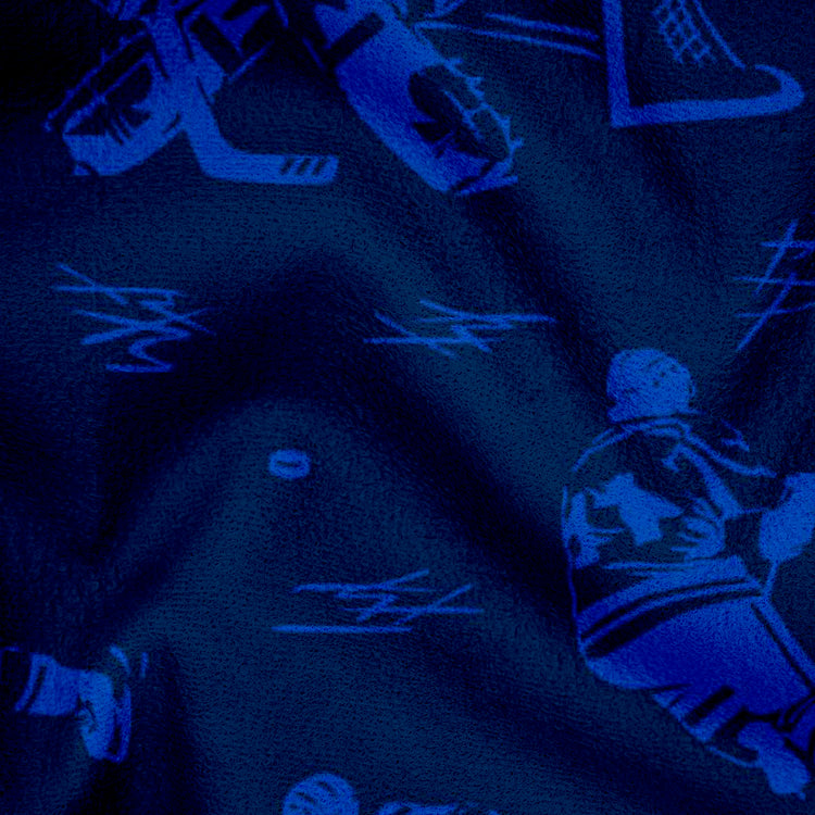 Hockey Premium Beach Towel - Blue Crossed Hockey Sticks