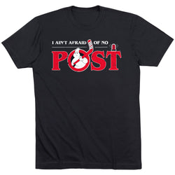 Hockey Short Sleeve T-Shirt - Ain't Afraid of No Post [Black/Adult Medium] - SS
