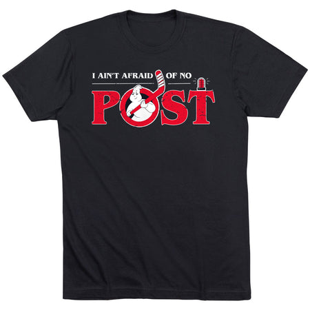 Hockey Short Sleeve T-Shirt - Ain't Afraid of No Post [Black/Adult Medium] - SS