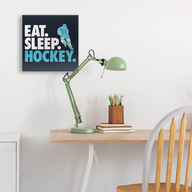 Hockey Canvas Wall Art - Eat Sleep Hockey