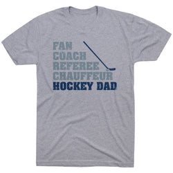 Hockey Short Sleeve T-Shirt - All Star Hockey Dad [Adult Small/Gray] - SS
