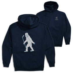 Hockey Hooded Sweatshirt - Yeti(Back Design) [Youth Large/Navy] - SS