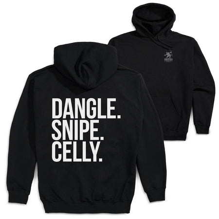 Hockey Hooded Sweatshirt - Dangle Snipe Celly Words(Back Design) [Youth Large/Black] - SS