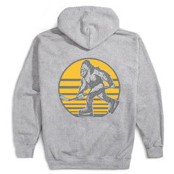 Hockey Hooded Sweatshirt - BigSkate(Back Design) [Gray/Youth Large] - SS