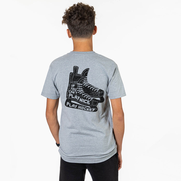 Hockey Short Sleeve T-Shirt - Play Hockey (Back Design)