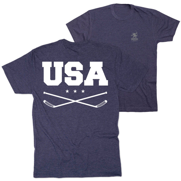 Hockey Short Sleeve T-Shirt - USA (Back Design)