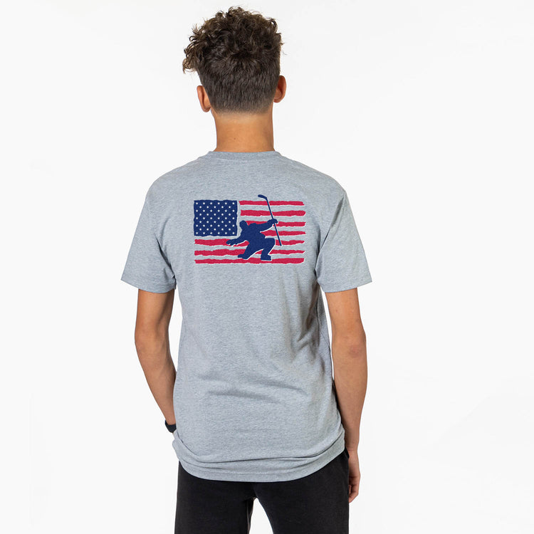 Hockey Short Sleeve T-Shirt - Hockey Land That We Love (Back Design)