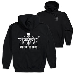 Hockey Hooded Sweatshirt - Bad To The Bone (Back Design)