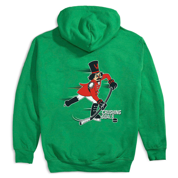 Hockey Hooded Sweatshirt - Crushing Goals (Back Design) [Green/Adult Medium] - SS