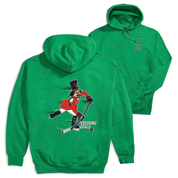 Hockey Hooded Sweatshirt - Crushing Goals (Back Design) [Green/Adult Medium] - SS