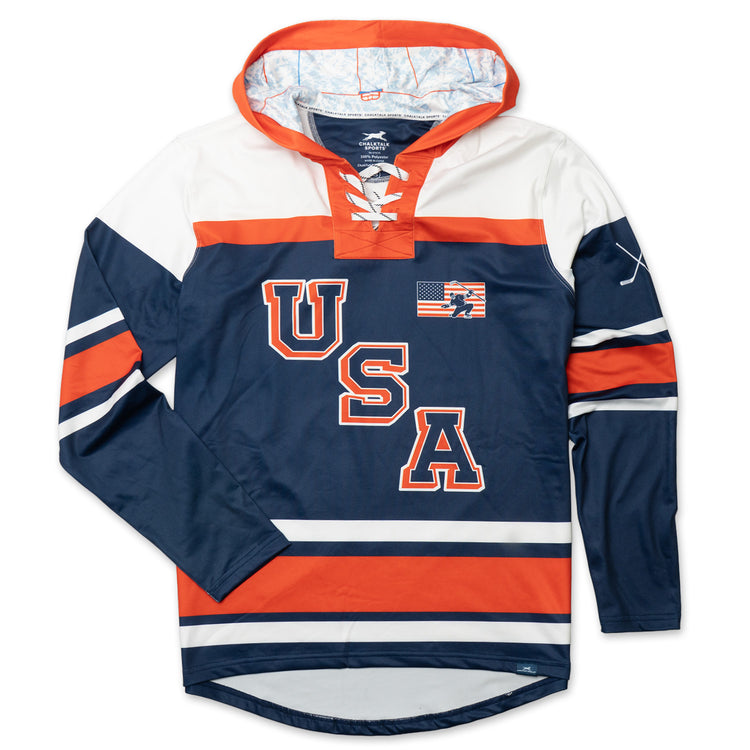 Hockey Gameday Hoodie - Patriotic Hockey
