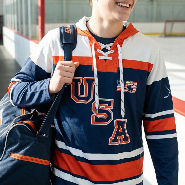 Hockey Gameday Hoodie - Patriotic Hockey