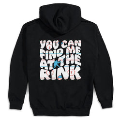 Hockey CTS ProBlend™ Hooded Sweatshirt - You Can Find Me At The Rink (Back Design) [Black/Youth Large] - SS