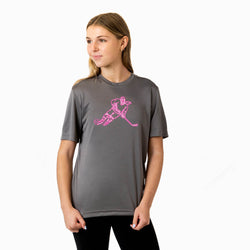 Hockey Short Sleeve Performance Tee - Neon Hockey Girl