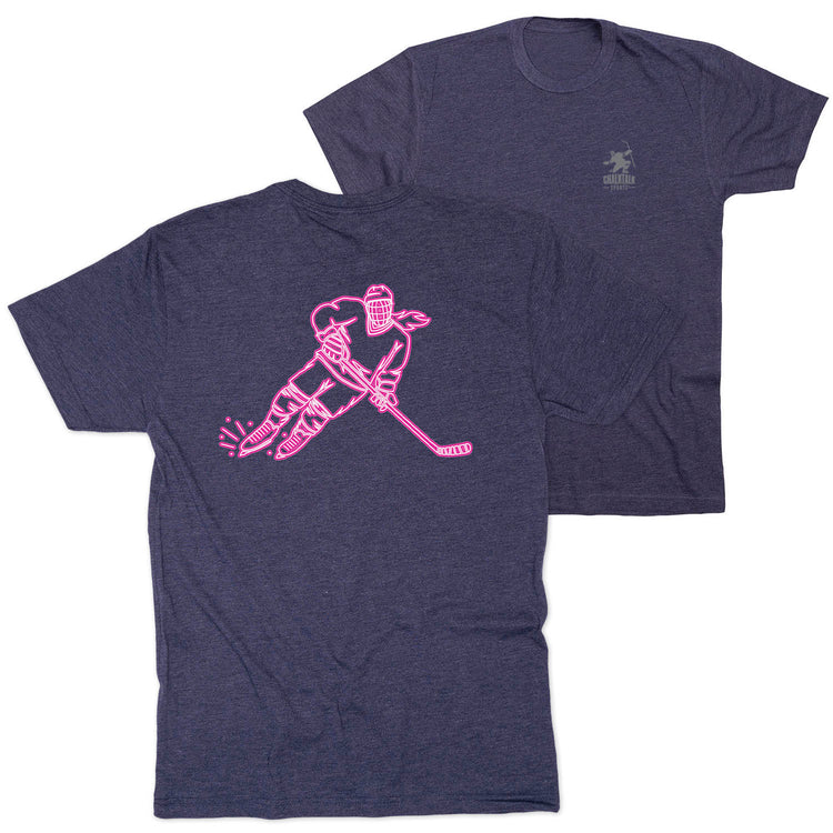 Hockey T-Shirt Short Sleeve - Neon Hockey Girl (Back Design)