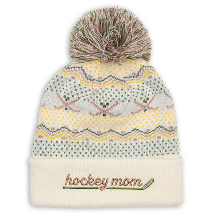 Hockey Knit Hat - Hockey Mom Fair Isle