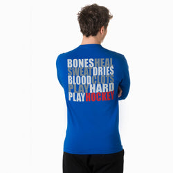 Hockey Tshirt Long Sleeve - Bones Saying (Back Design)
