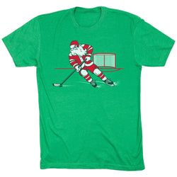 Hockey Short Sleeve T-Shirt - Saint Nick Hat Trick [Adult Small/Green] - SS